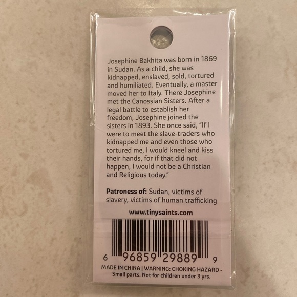 Brand New St. Josephine Bakhita Tiny Saints Key Chain/Backpack Charm - Picture 4 of 4